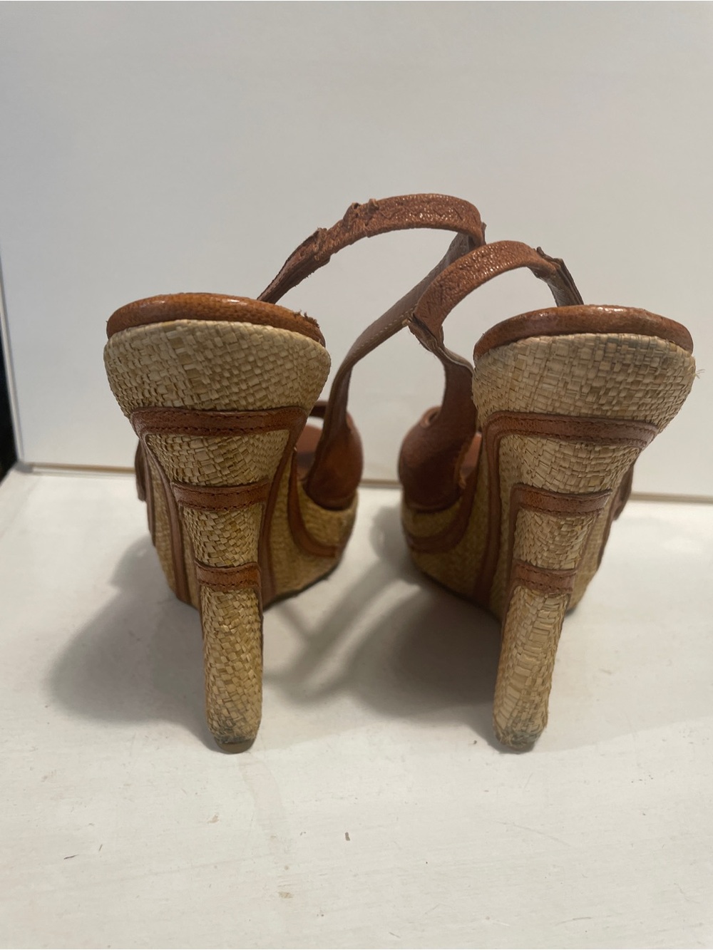 Alexander McQueen Brown Platform Wedge Slingback Sandals - Women - Picture 4 of 5
